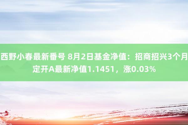 西野小春最新番号 8月2日基金净值：招商招兴3个月定开A最新净值1.1451，涨0.03%