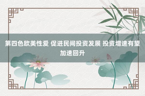 第四色欧美性爱 促进民间投资发展 投资增速有望加速回升