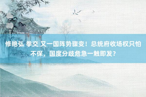 修艳弘 拳交 又一国阵势骤变！总统府收场权只怕不保，国度分歧危急一触即发？