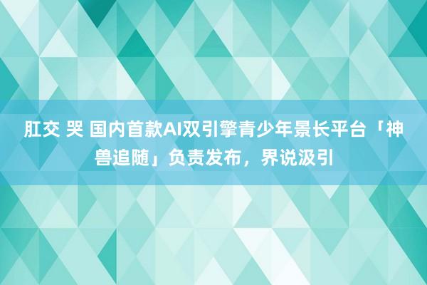 肛交 哭 国内首款AI双引擎青少年景长平台「神兽追随」负责发布，界说汲引